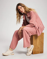 CINDER ROSE - Essential Terry Straight Leg Pants