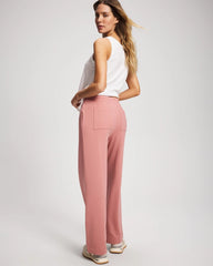 CINDER ROSE - Essential Terry Straight Leg Pants