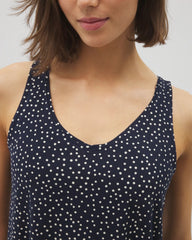 DOT OBSESSED NAVY - Printed V-Neck Pajama Tank