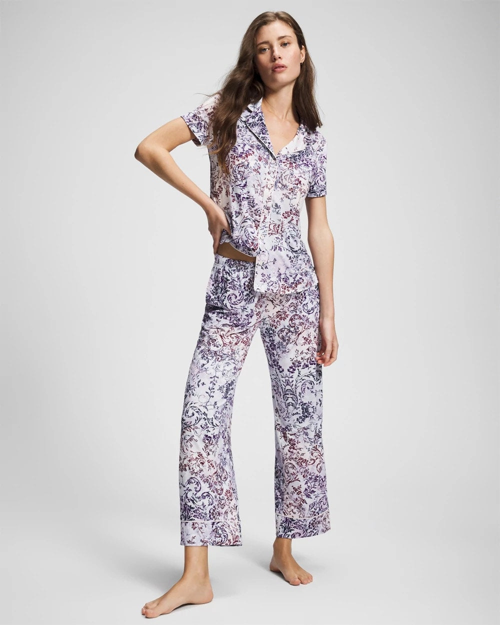 LACE HARMONY LILAC - Printed Pajama Pants