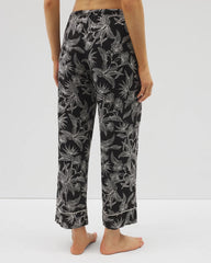PLUMERIA BLOOMS BLK CH - Printed Pajama Pants
