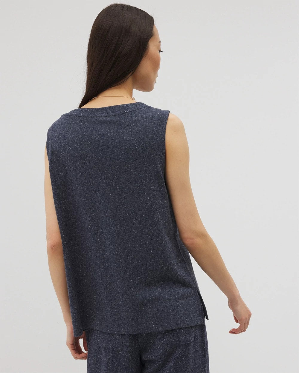 HEATHER ECLIPSE - Rib Knit Sleeveless Top