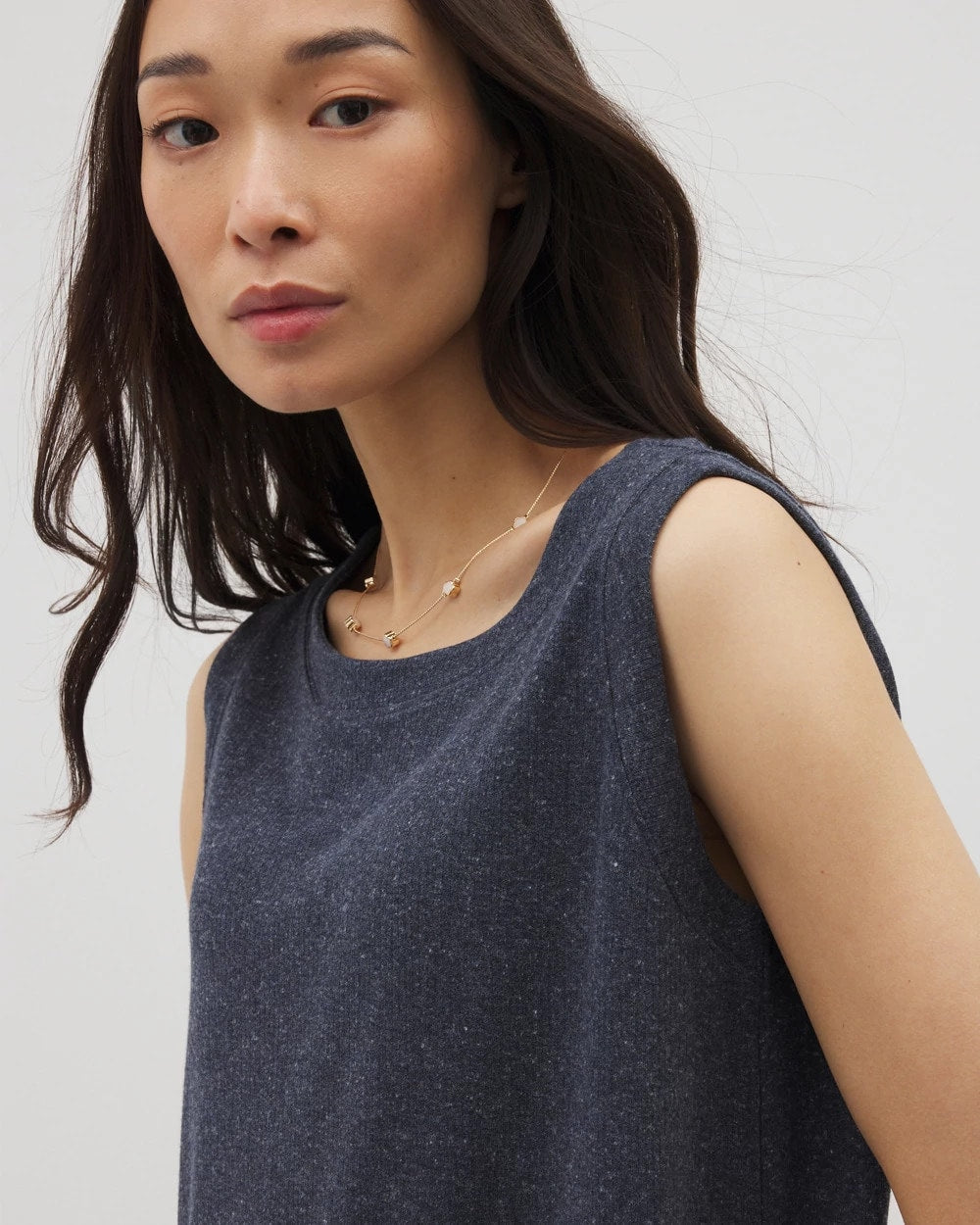 HEATHER ECLIPSE - Rib Knit Sleeveless Top