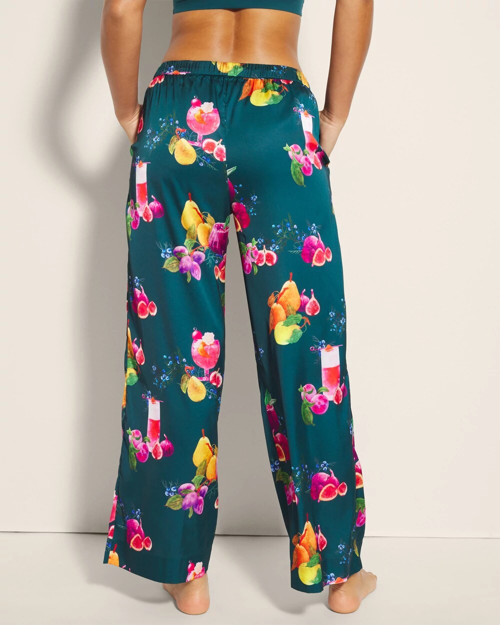 GETTIN FIGGY WITH IT TEAL - Piped Pajama Pant