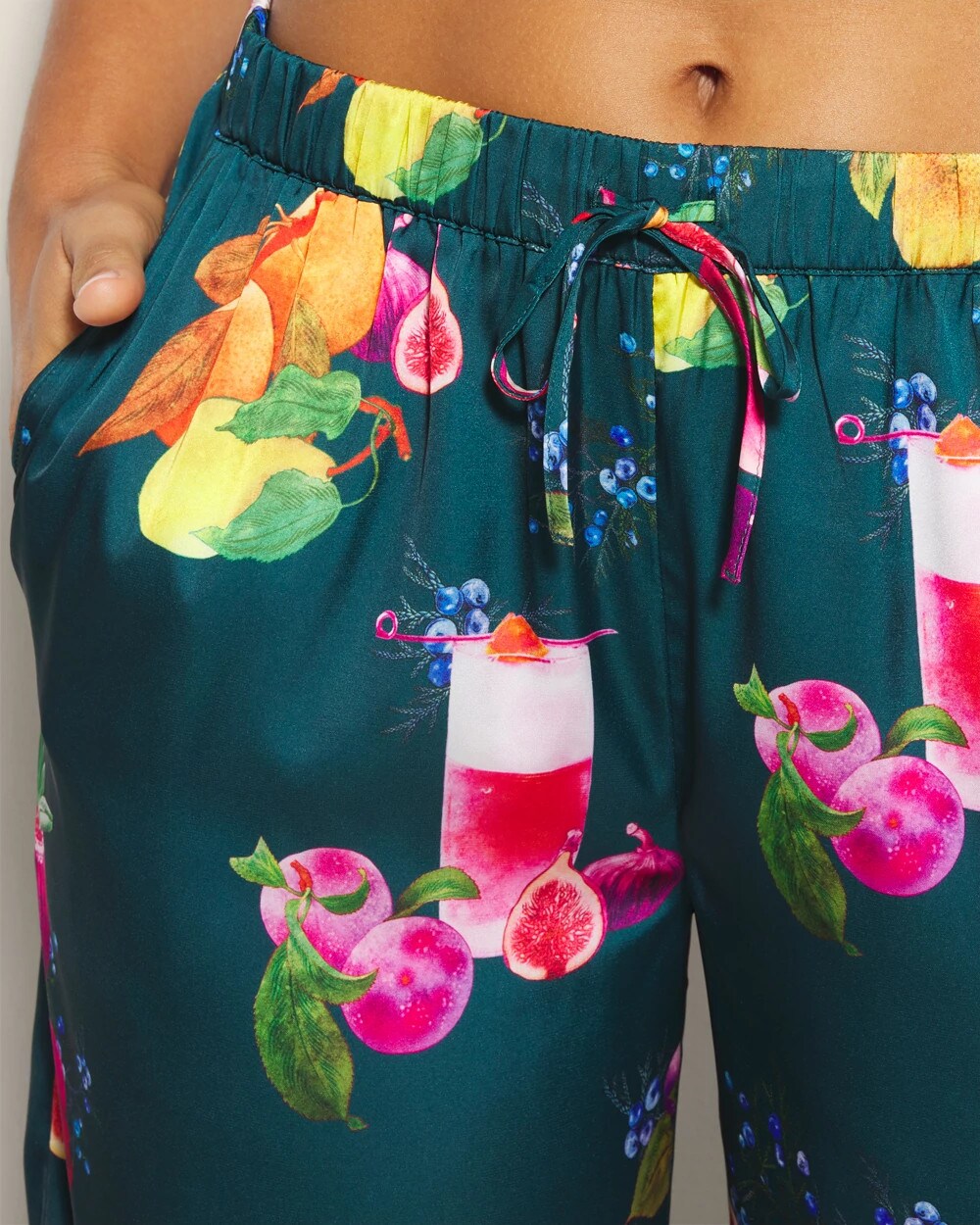 GETTIN FIGGY WITH IT TEAL - Piped Pajama Pant