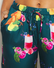 GETTIN FIGGY WITH IT TEAL - Piped Pajama Pant