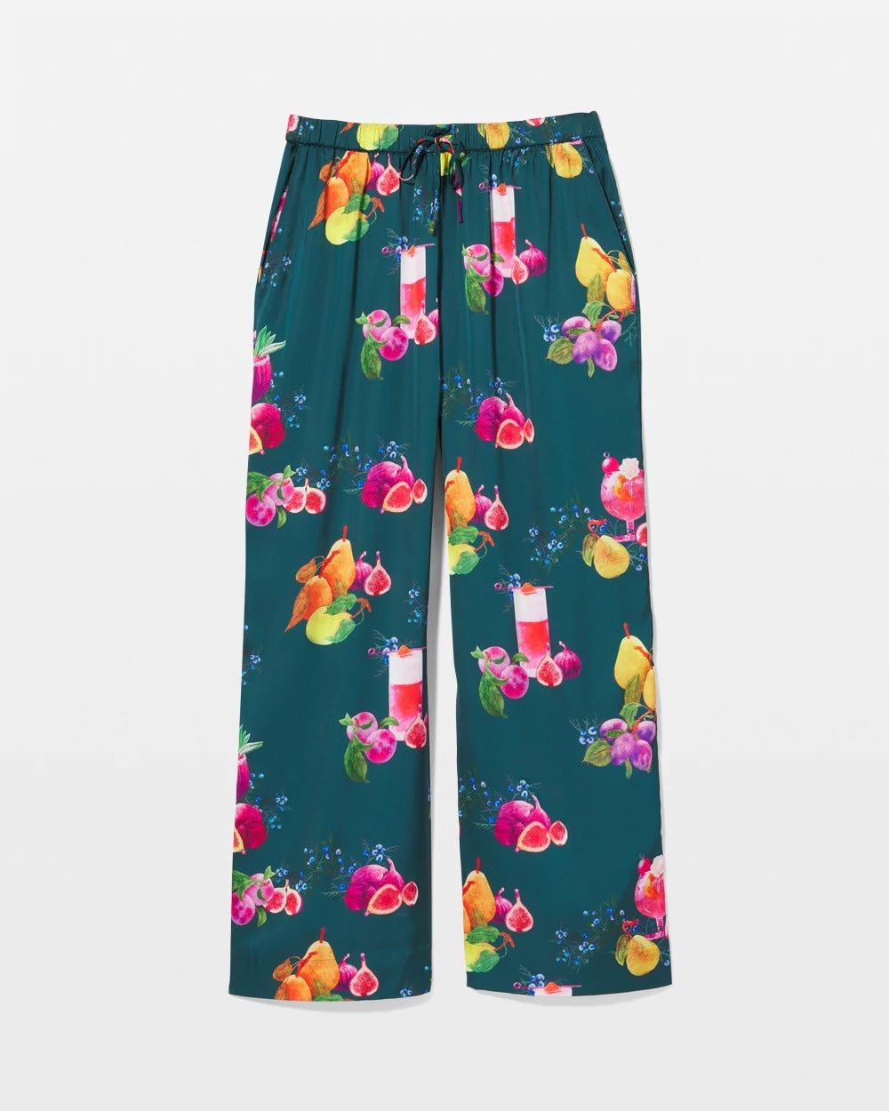 GETTIN FIGGY WITH IT TEAL - Piped Pajama Pant