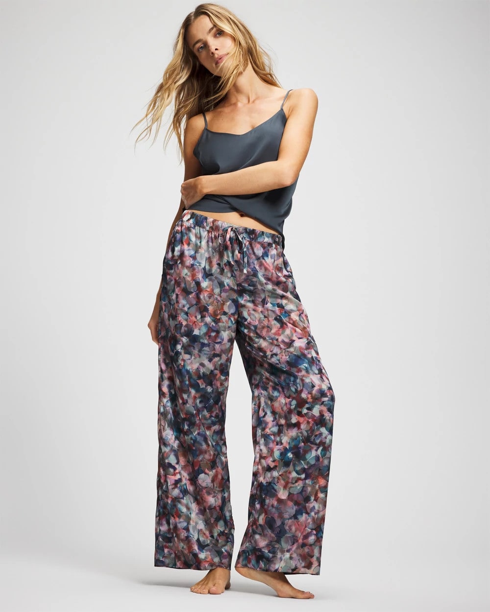 PETAL MOSAIC PETROL - Piped Pajama Pant