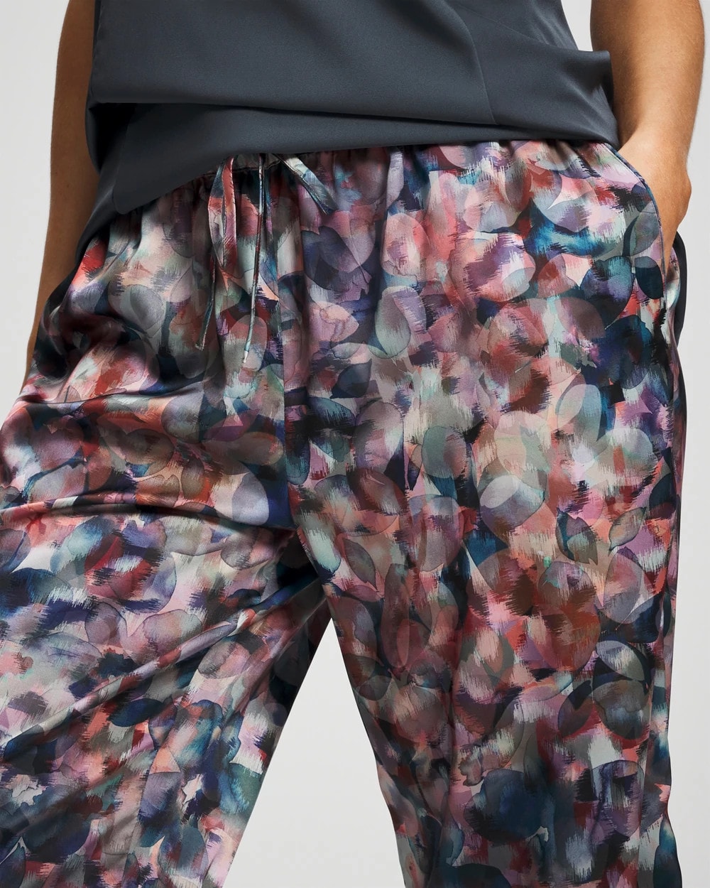 PETAL MOSAIC PETROL - Piped Pajama Pant
