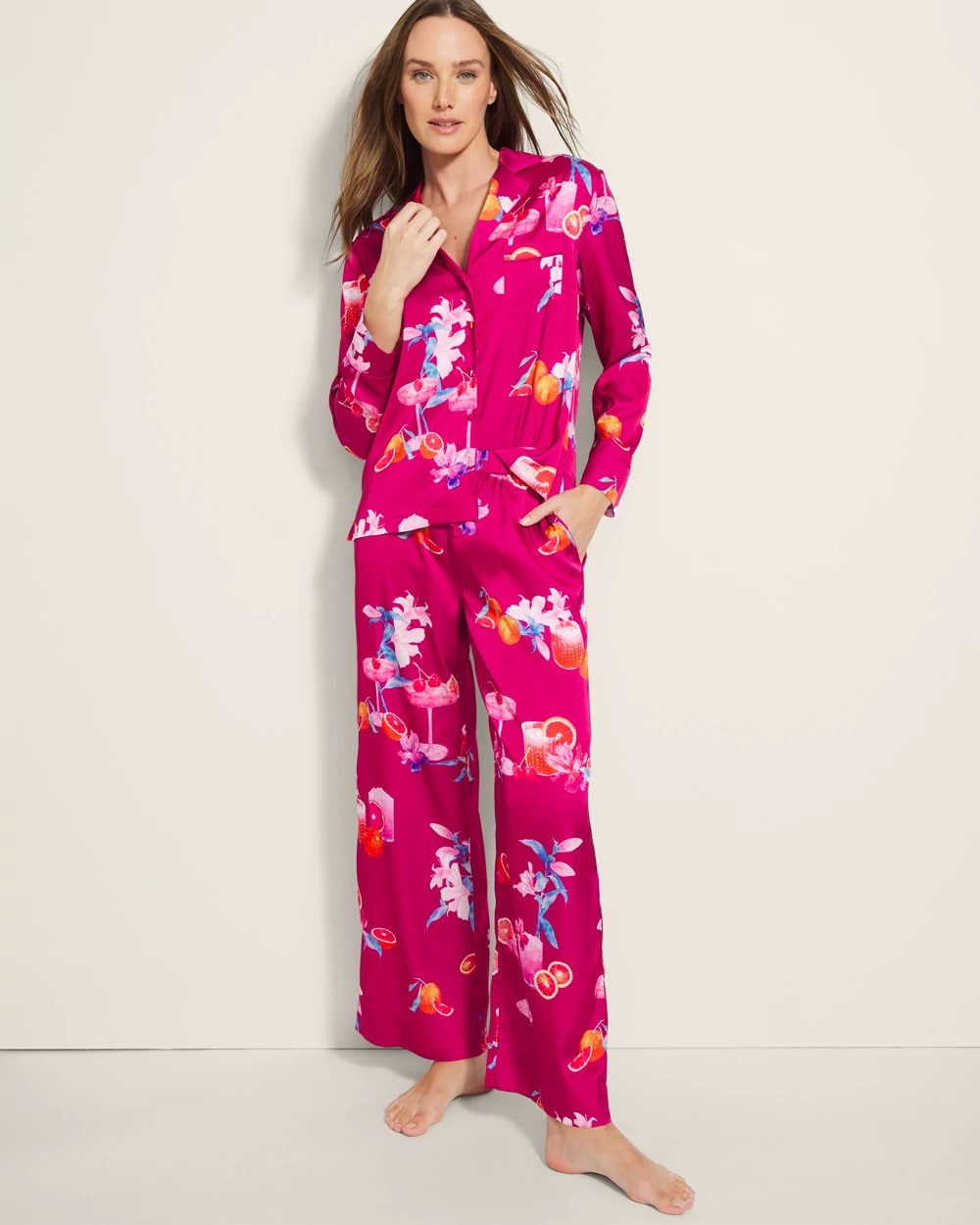 ORANGE YOU GLAD PINK COSM - Piped Pajama Pant