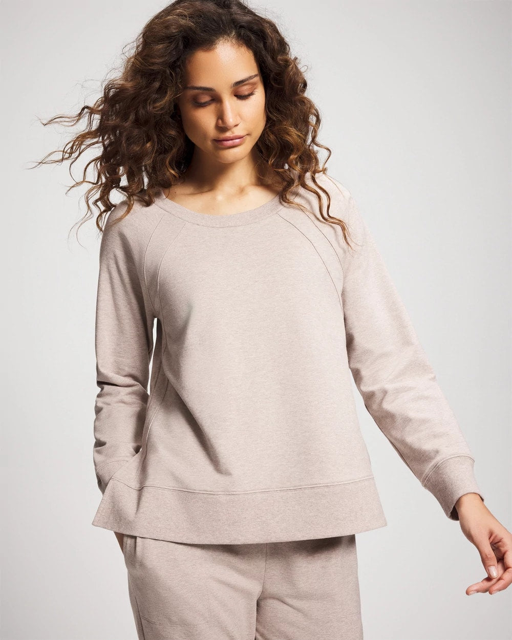 HEATHER MINK - Essential Terry Crewneck Sweatshirt
