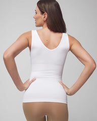 WHITE - Mid-Level Shaping Seamless Reversible 2-Way Tank