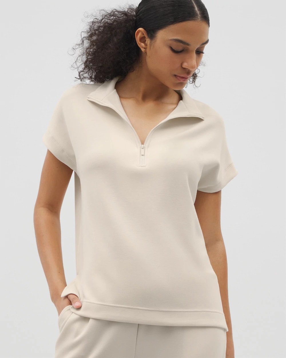 PARCHMENT - Quarter Zip Top
