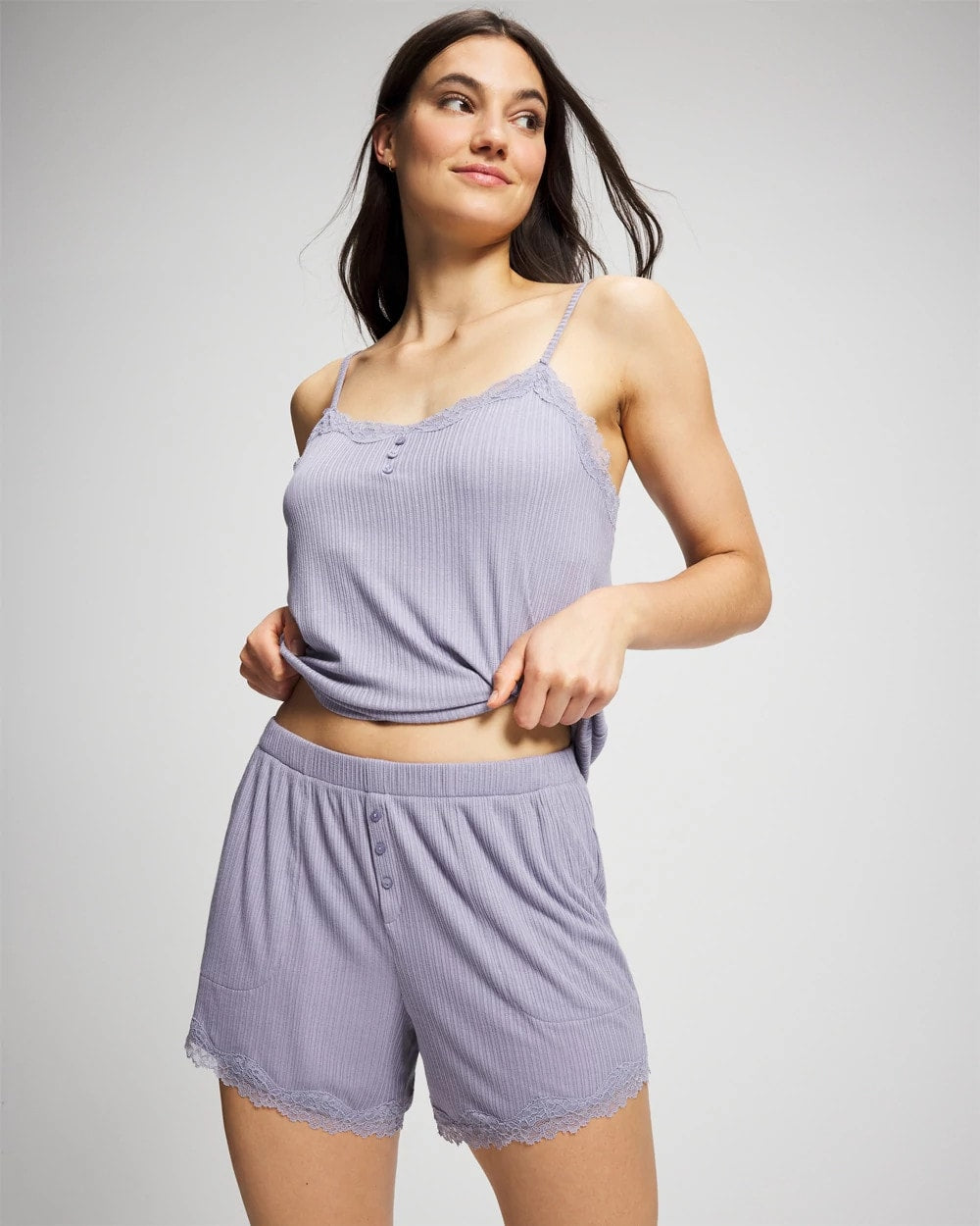 LAVENDER CLOUD - Pointelle Pajama Short