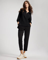 BLACK - Modern Modal Quarter Zip Sweatshirt