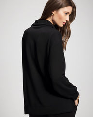 BLACK - Modern Modal Quarter Zip Sweatshirt