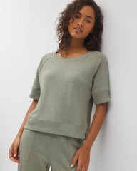 HEATHER HIGHLANDS - Cotton Terry Dolman Top