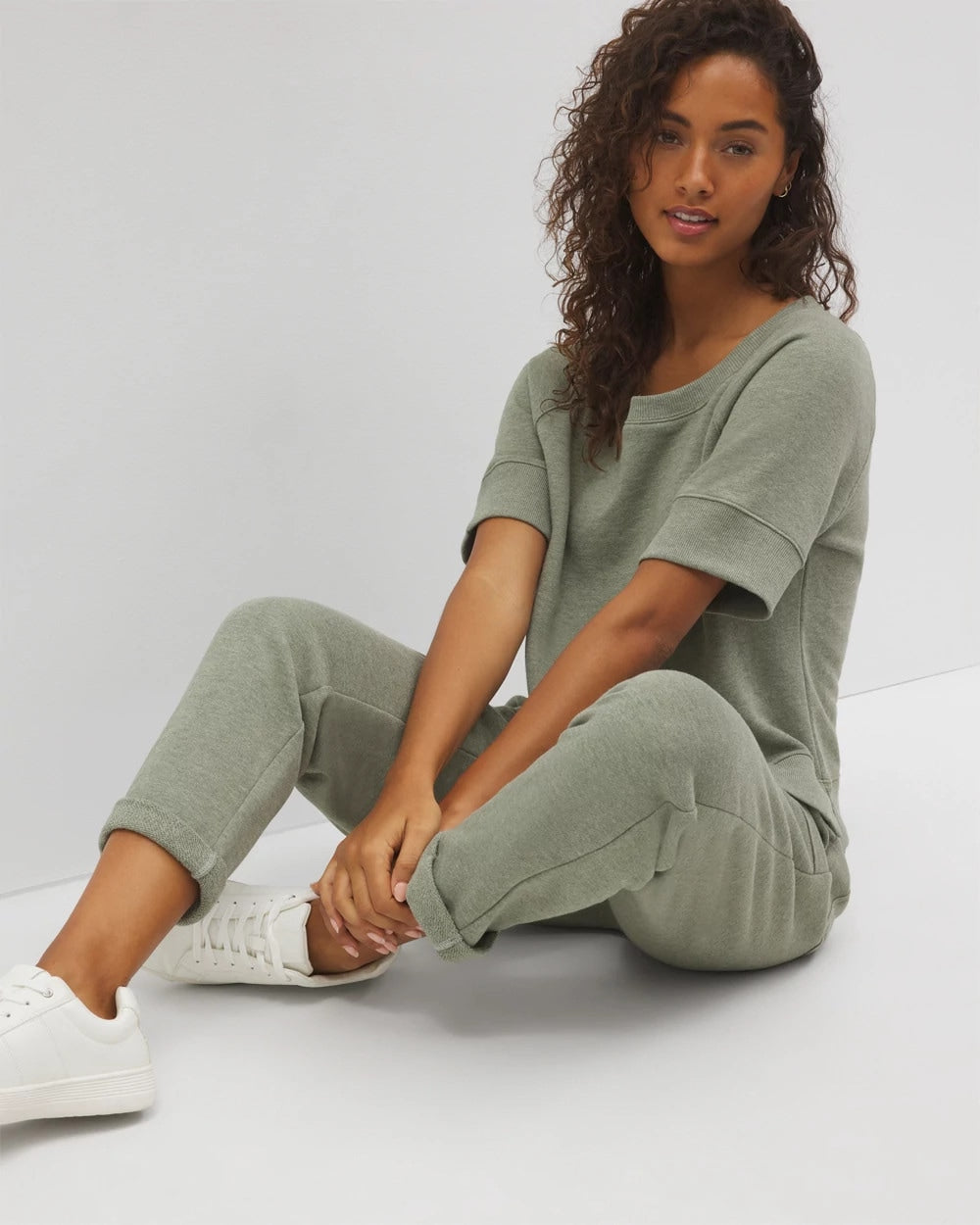 HEATHER HIGHLANDS - Cotton Terry Dolman Top