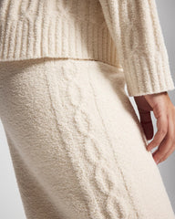PARCHMENT - Cable Knit Plush Ankle Pant