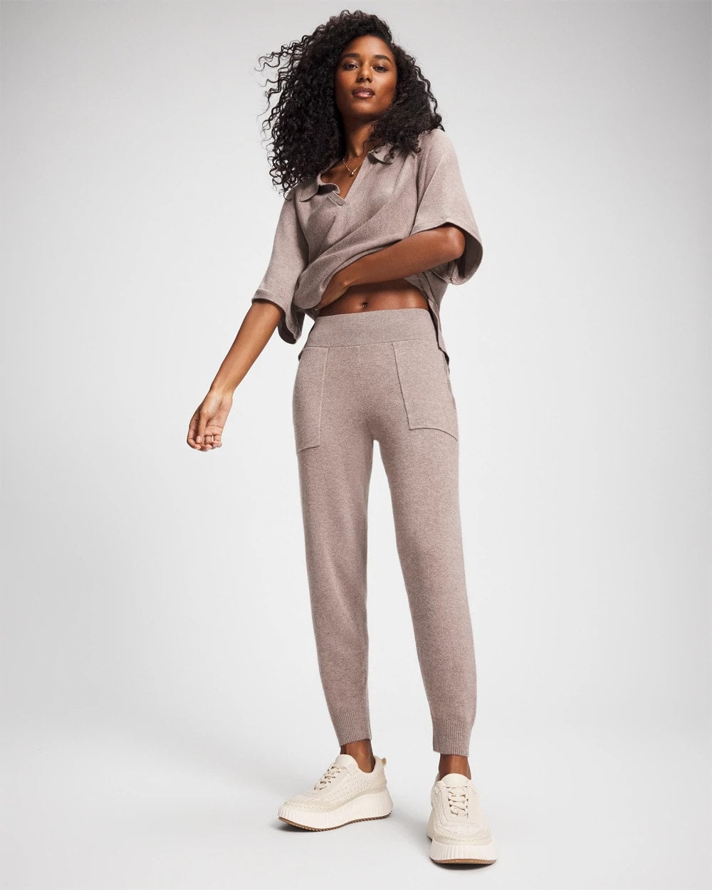 HEATHER FAWN - Premier Knit Sweater Jogger