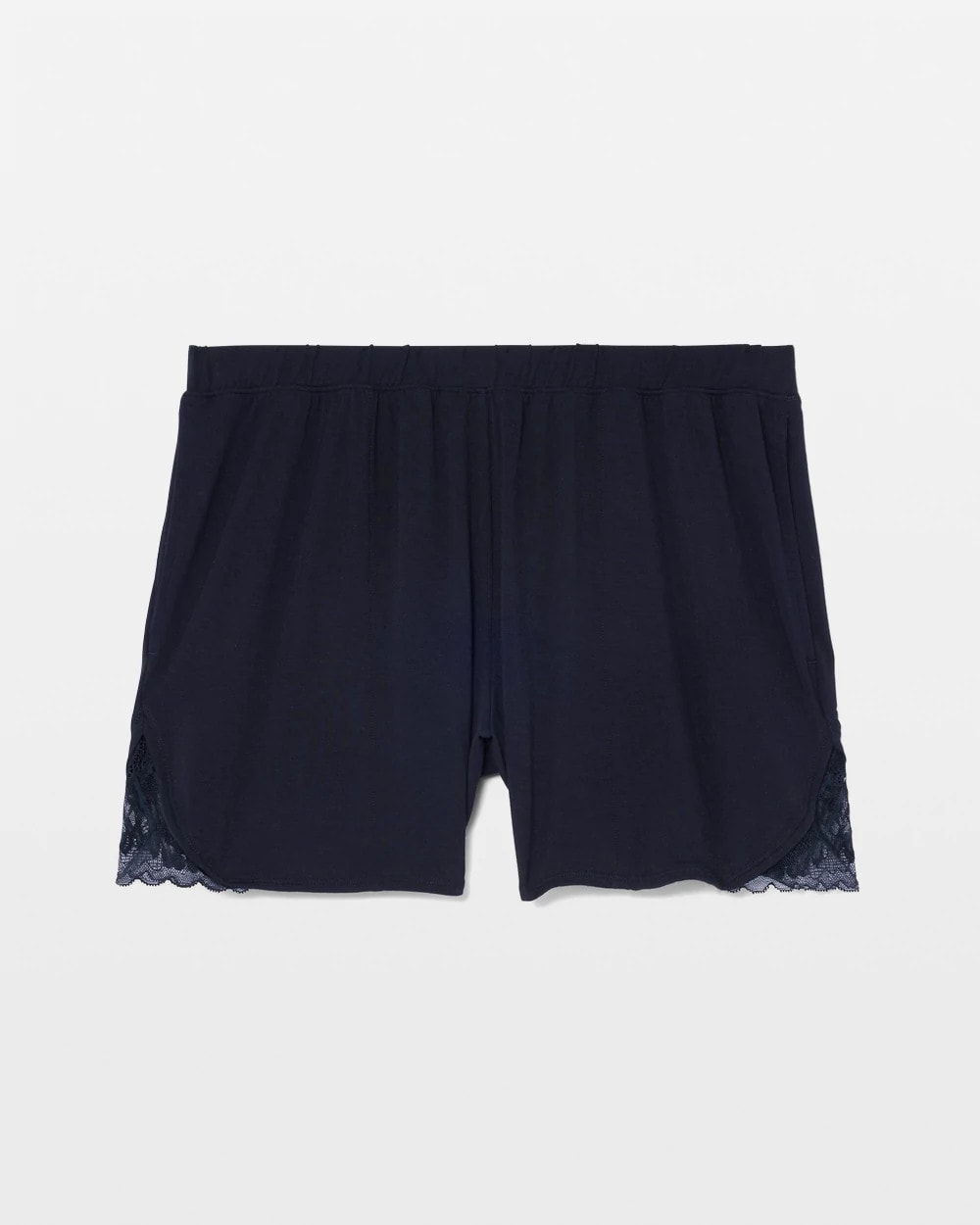 NIGHTFALL NAVY - Lace Trim Pajama Shorts