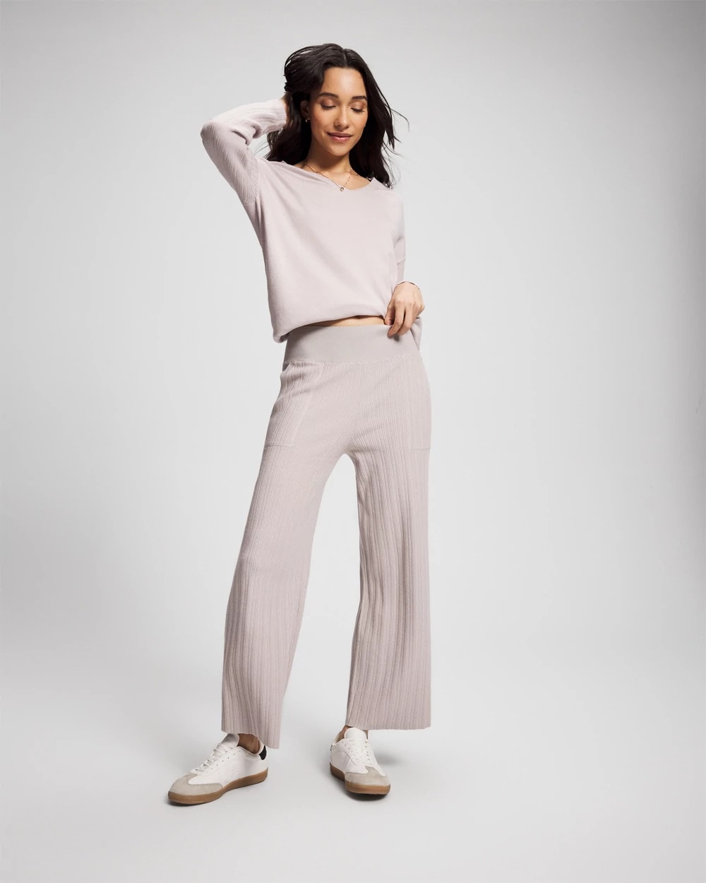 GRAY GLASS - Premier Knit Rib Straight Leg Pant