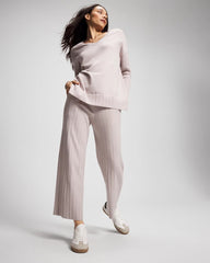 GRAY GLASS - Premier Knit Rib Straight Leg Pant