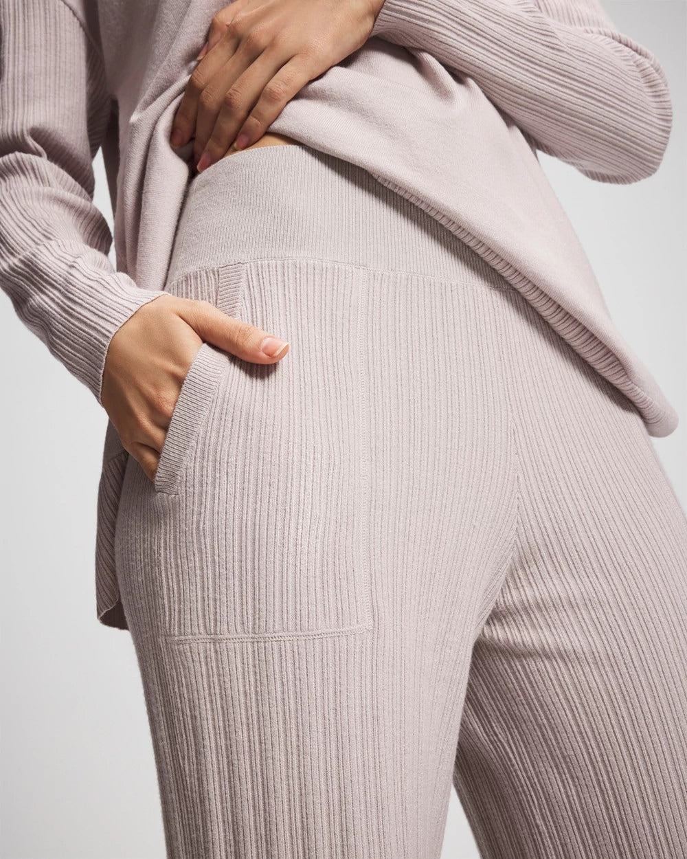 GRAY GLASS - Premier Knit Rib Straight Leg Pant