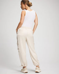 PARCHMENT - Satin Relaxed Cargo Pant