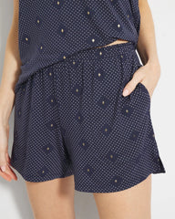 SHINE ON DOT NAVY - Pajama Shorts