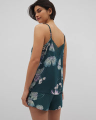 HAVEN BOTANICAL DARK SEA - Lace Trim Pajama Cami