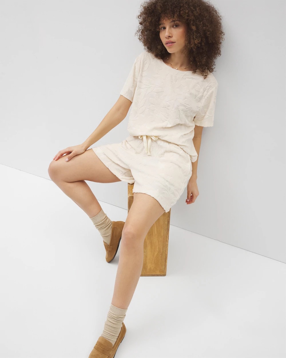 PARCHMENT - Jacquard Terry 5 Inch Short