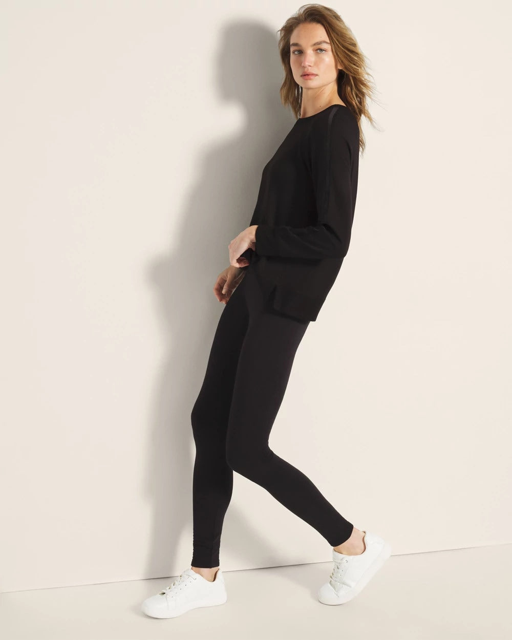 BLACK - High-Rise Fleece Legging