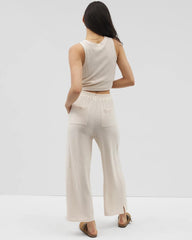 PARCHMENT - Crinkle Knit Wide Leg Pant