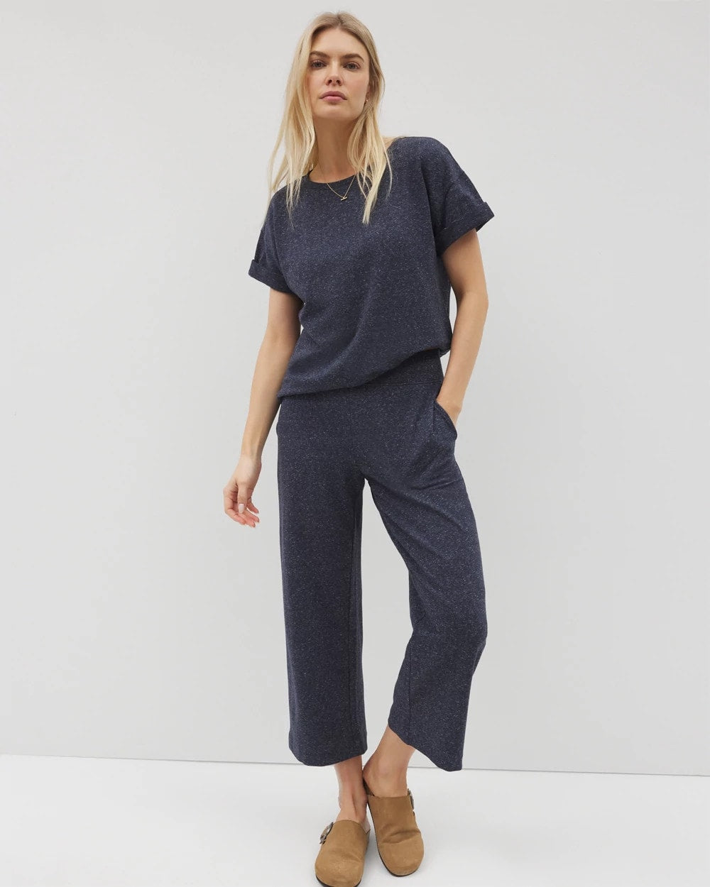HEATHER ECLIPSE - Wide Leg Crop Pant