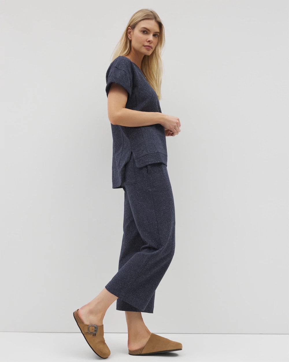 HEATHER ECLIPSE - Wide Leg Crop Pant