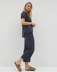 HEATHER ECLIPSE - Wide Leg Crop Pant