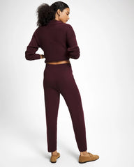 MERLOT - Premier Knit Straight Leg Ankle Pant