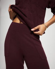MERLOT - Premier Knit Straight Leg Ankle Pant