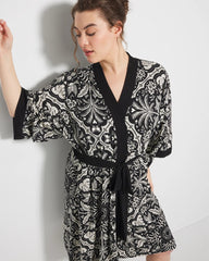 AMAZONIA TILE BLACK - Short Robe