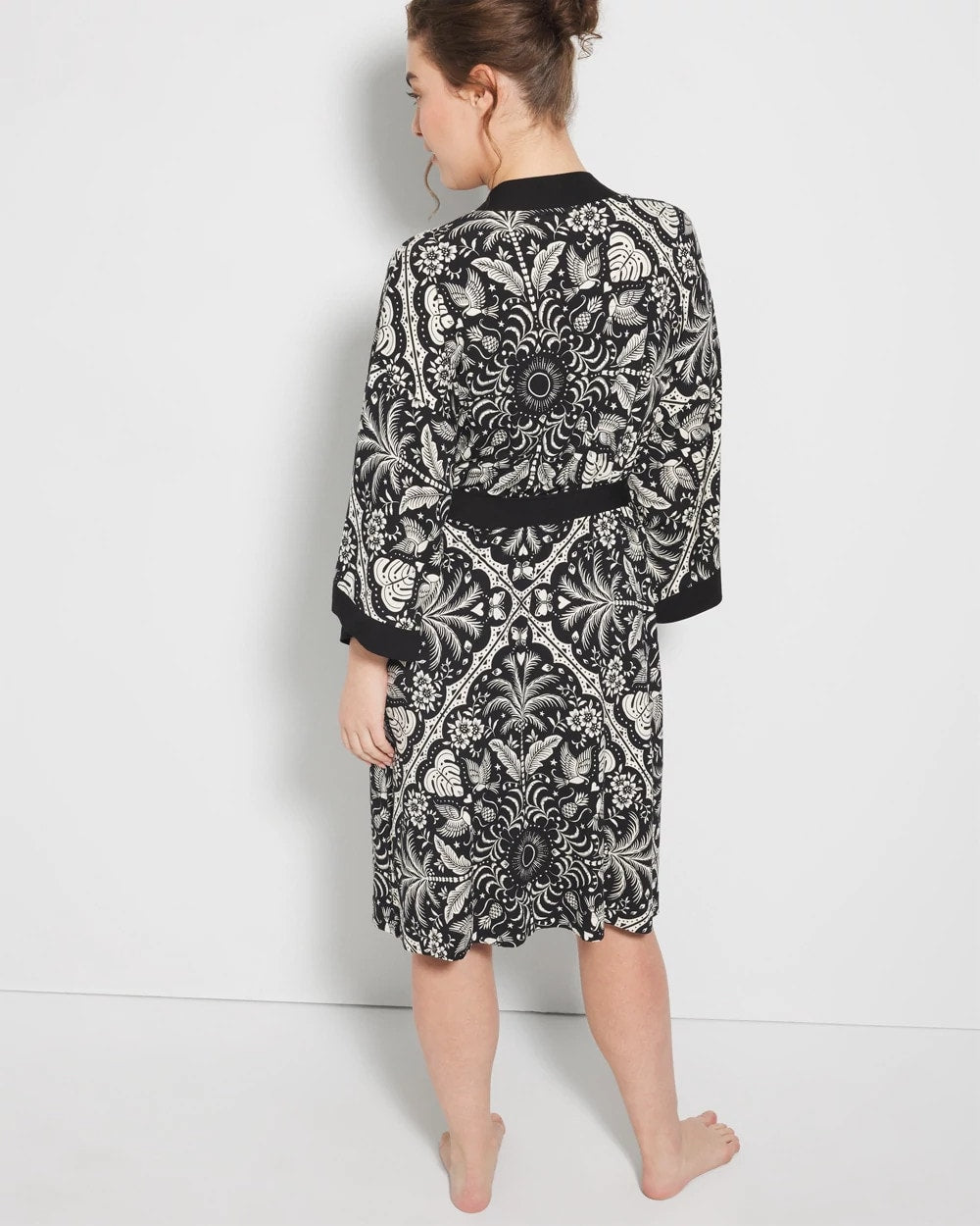 AMAZONIA TILE BLACK - Short Robe