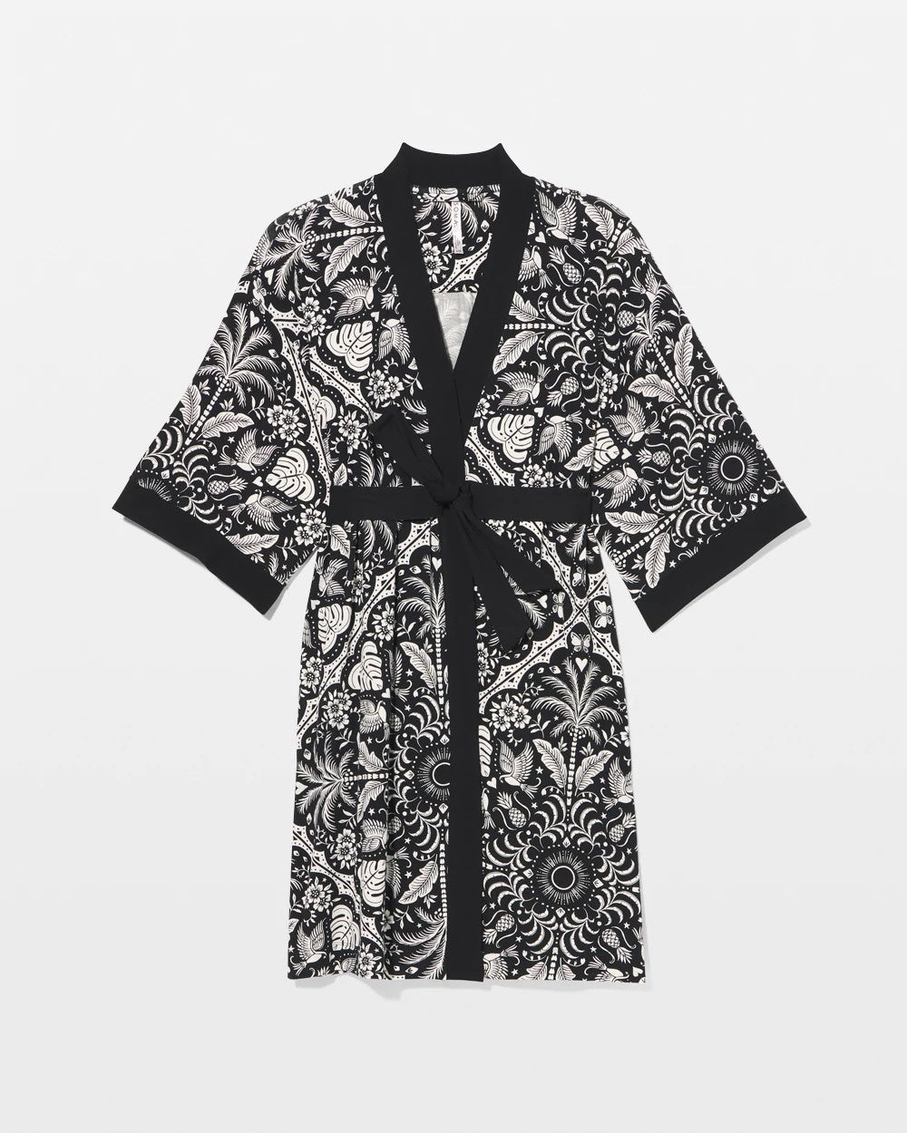 AMAZONIA TILE BLACK - Short Robe