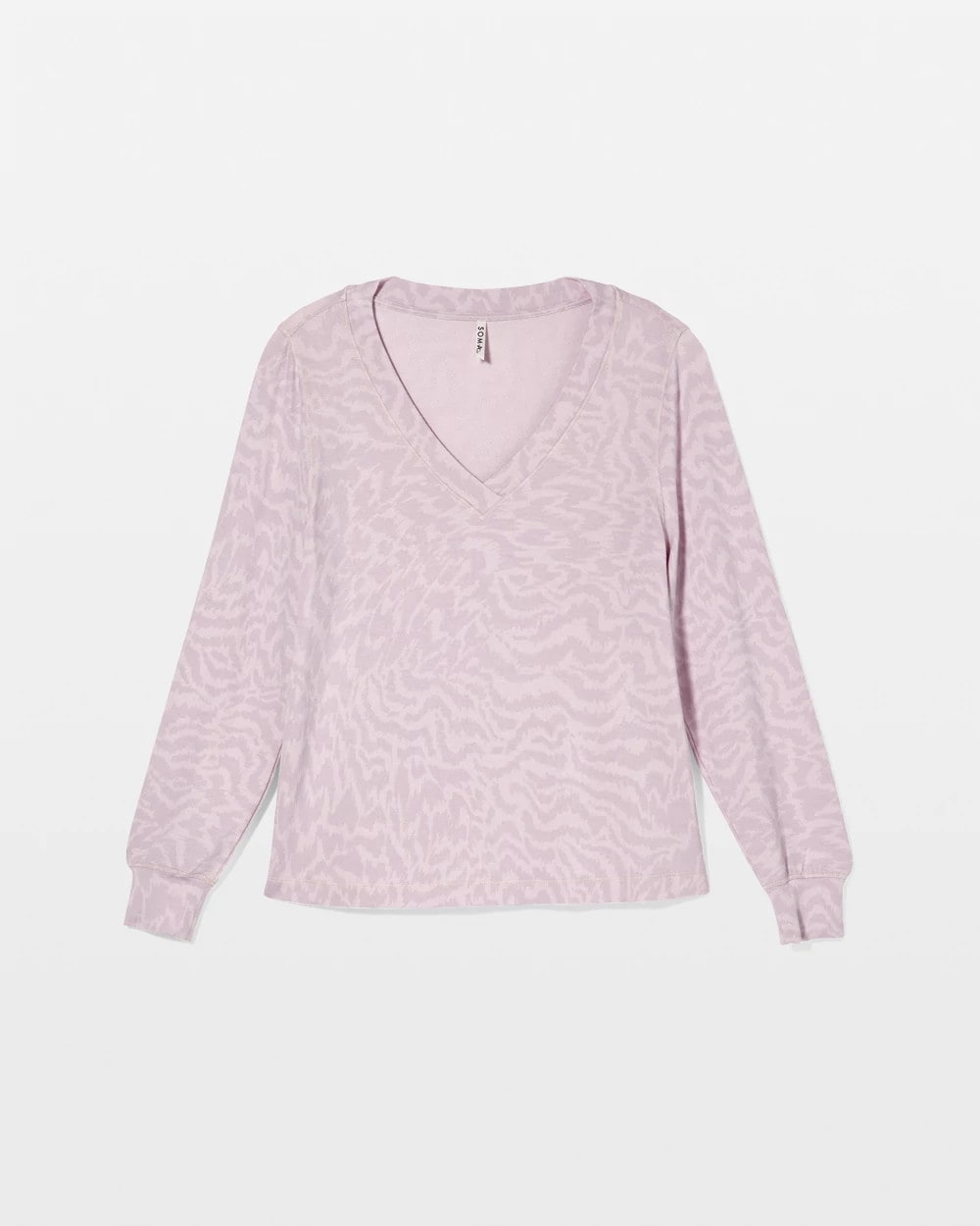 CANT BE TAMED LILAC - Long-Sleeve V-Neck Pajama Top