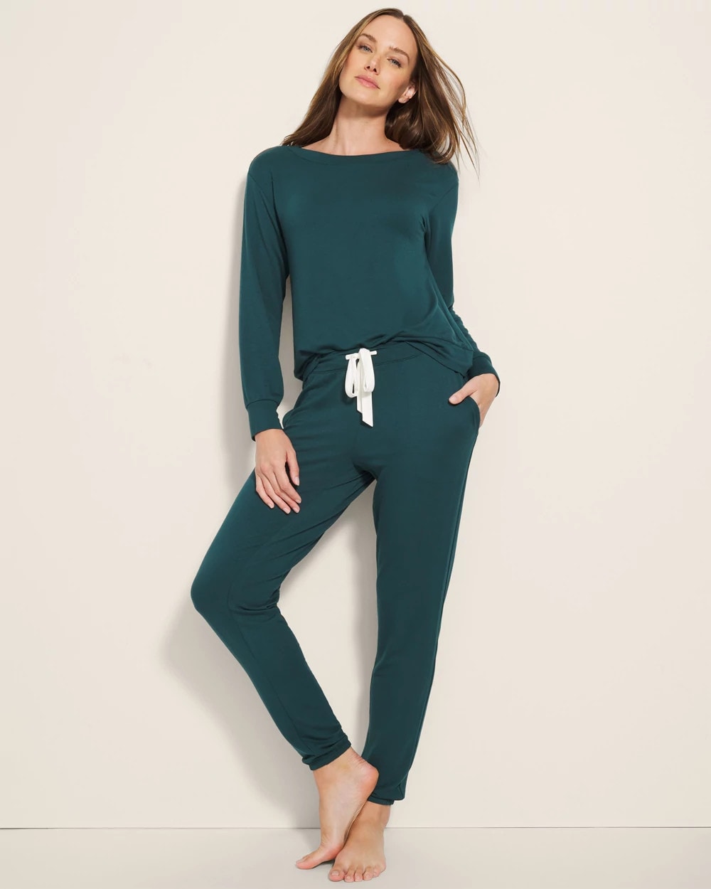 DEEP TEAL - Banded Ankle Pajama Pant