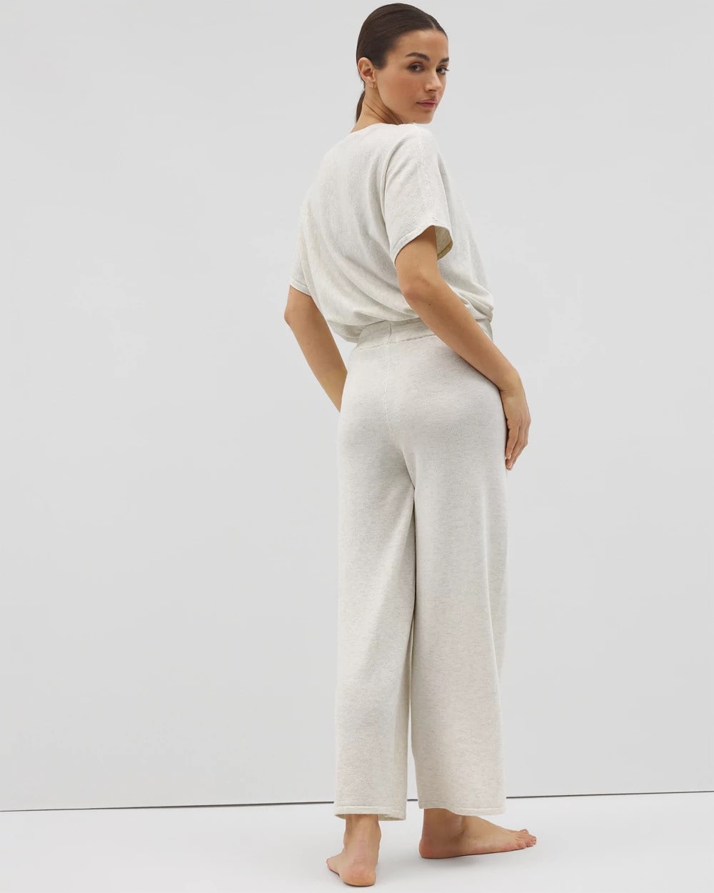 HEATHER CRYSTAL - Sweater Wide-Leg Crop Pant