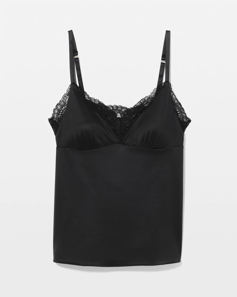 BLACK - Lace-Trim Pajama Cami