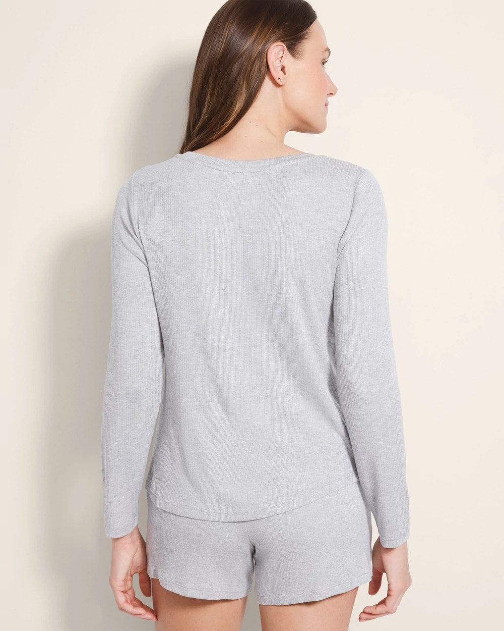 HEATHER OPAL GRAY - Long-Sleeve Pajama Henley