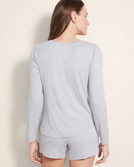 HEATHER OPAL GRAY - Long-Sleeve Pajama Henley