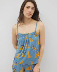 FELINE FUN BLUE HEAVEN - Smocked Pajama Cami