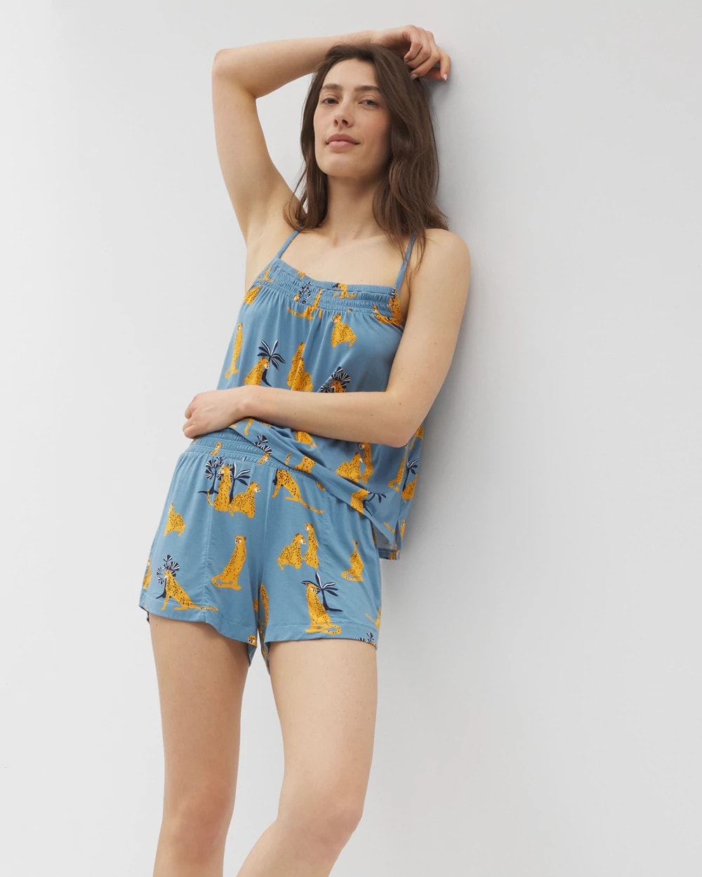 FELINE FUN BLUE HEAVEN - Smocked Pajama Cami